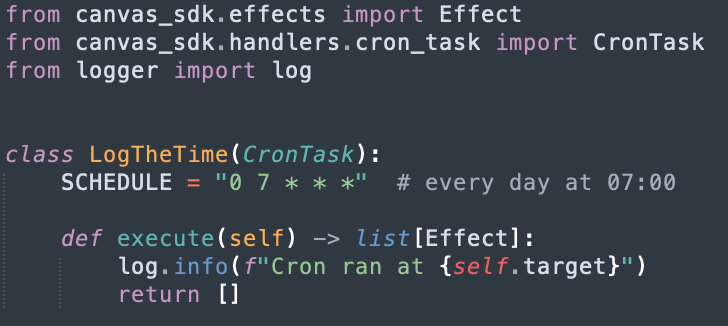 Abridged source code of an action button implementation.